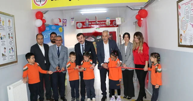 Kilis te ilkokula kurulan kütüphane açıldı Kilis Haberleri