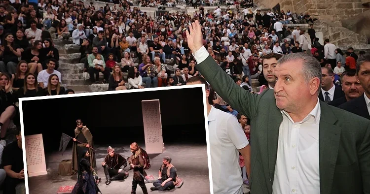Genç oyuncular Aspendos Antik Tiyatrosu nda sahne aldı