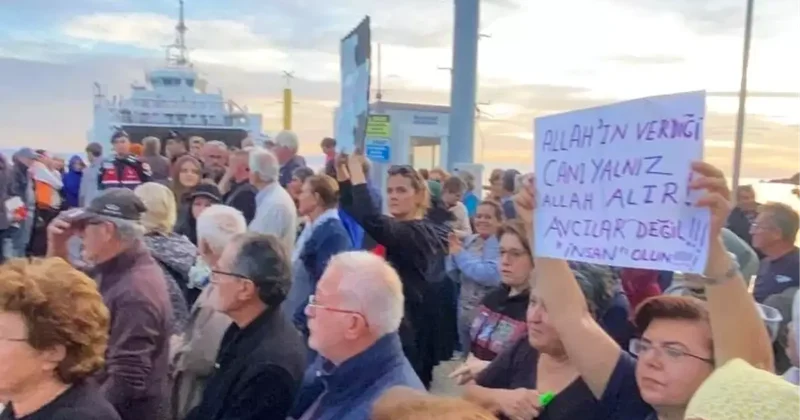 Paşalimanı Adası nda keklik avına gelen avcılar protesto edildi