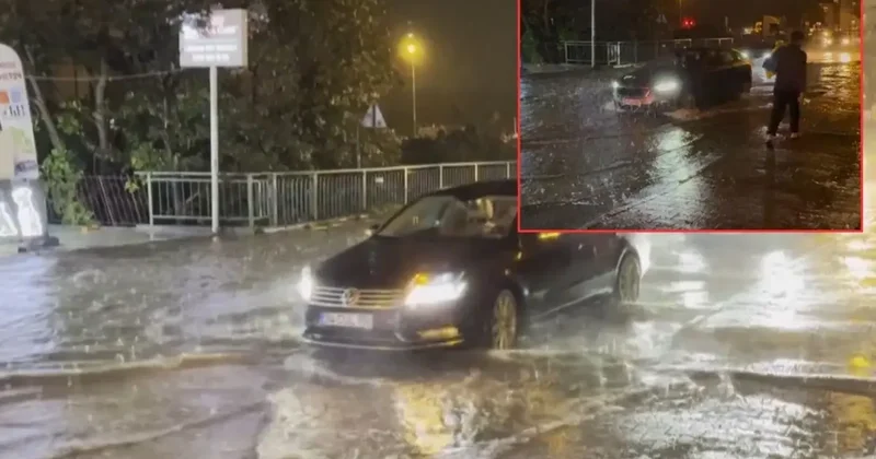 Bir anda bastırdı! Megakent yağışa teslim oldu, yollar göle döndü