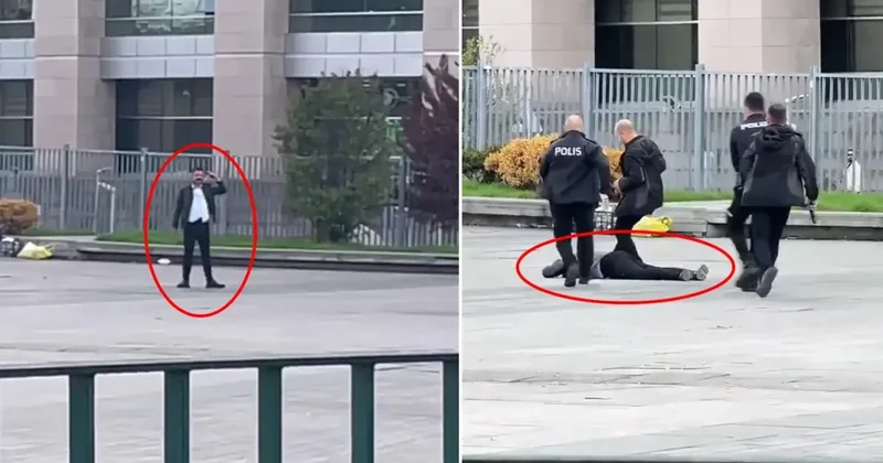 Adliye önünde kendi bacağına sıkan adam bakın kim çıktı