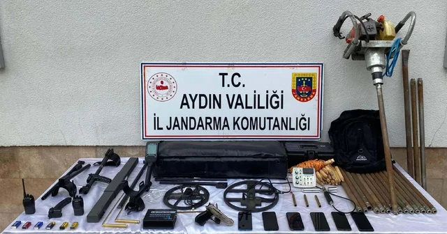 Aydın da sit alanında kaçak kazıya 6 gözaltı Aydın Haberleri