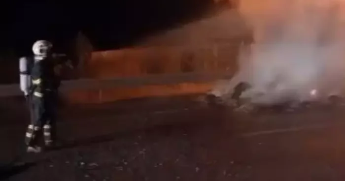 Saman yüklü tır alev topuna döndü