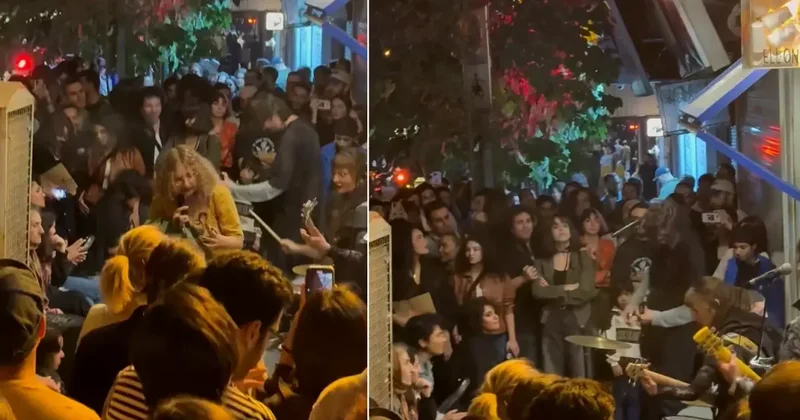 Görüntü İran dan! Ahlak polisi çekildi, kadın erken birlikte eğlendi