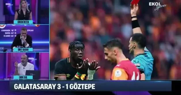 Galatasaraylı eski yıldızdan Bokele nin kırmızı kartı için olay yorum