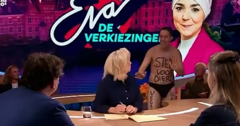 Seçim adayı, vegan protestocu sanılarak canlı yayından kovuldu