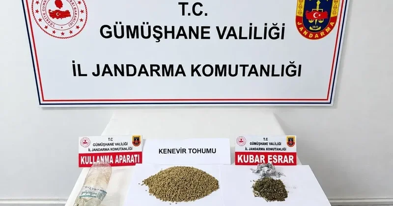 Gümüşhane’de durdurulan araçta uyuşturucu ve kenevir tohumu ele geçirildi