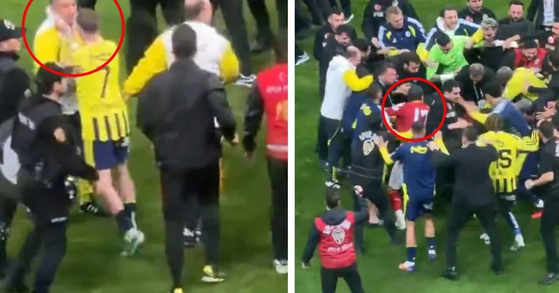Kerem Aktürkoğlu kendi hocasının yakasına yapıştı, Eren Elmalı yerde yatan futbolcuya tekme attı