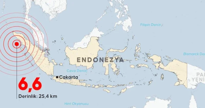 Endonezya da 6,6 büyüklüğünde deprem