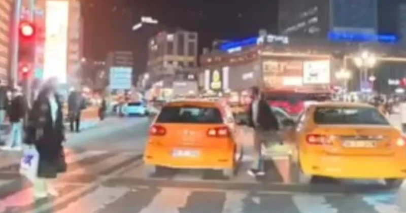 Kırmızı ışıkta geçen taksici kendisini uyaran yayaya saldırdı Sözcü Gazetesi