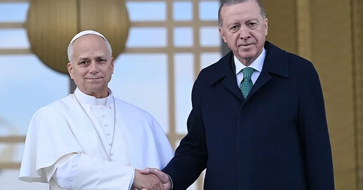 Cumhurbaşkanı Erdoğan ile Papa 14. Leo ortak basın toplantısı düzenliyor