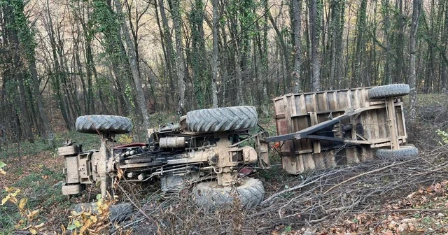 Devrilen traktördeki 2 kişi yaralandı Bursa Haberleri