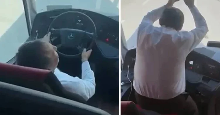 Otobüsteki görüntüler üzerine polis harekete geçti: Şoföre işlem yapıldı