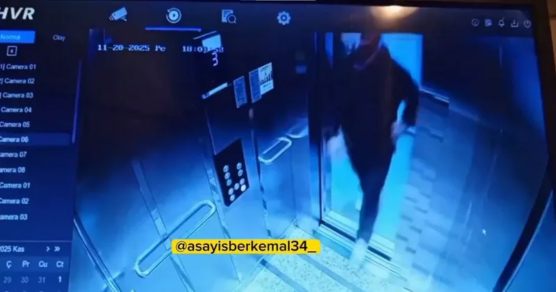 Skandal olay anbean kamerada! Kuryenin asansörde yaptığı mide bulandırdı