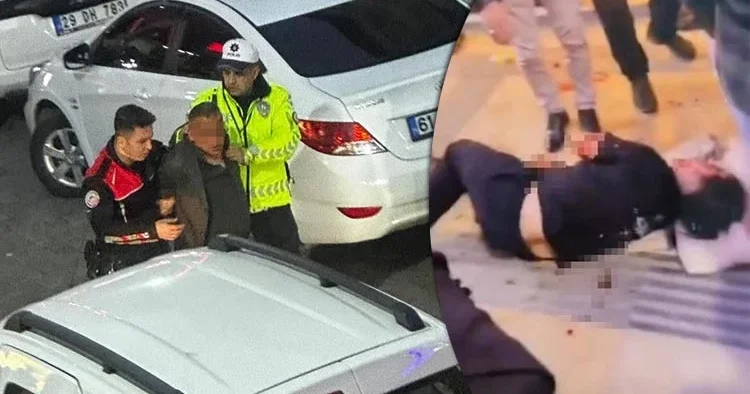 Gümüşhane’de dehşet anları... Bıçaklı saldırıya uğrayan kadını, esnaflar meyve kasalarıyla kurtardı