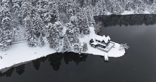 Gölcük Tabiat Parkı beyaz örtüyle kaplandı Bolu Haberleri