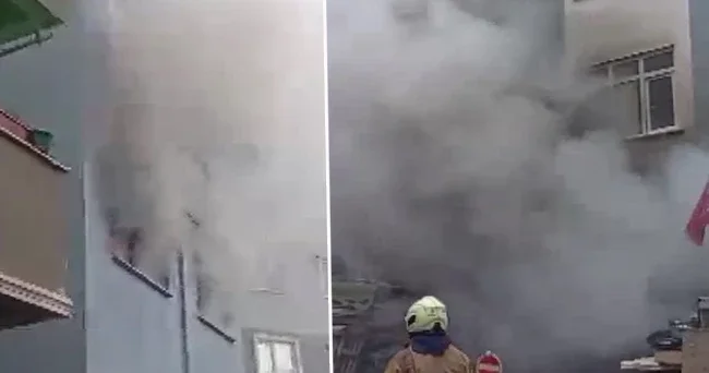 Çekmeköy de 3 katlı binada yangın: Ekipler müdahale ediyor