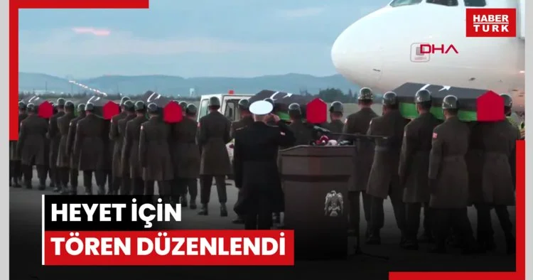 Ankara da düşen uçakta hayatını kaybeden Libya Genelkurmay Başkanı Muhammed Ali Al Haddad ve beraberindeki heyet için tören düzenlendi