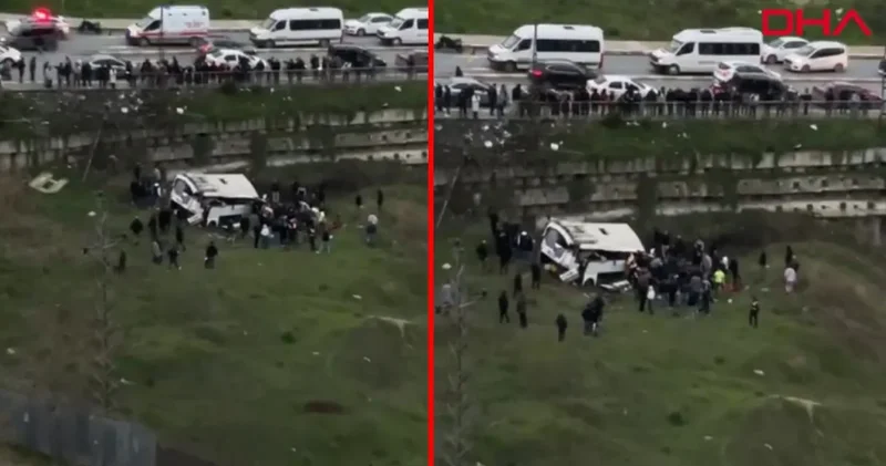 Son Dakika Esenyurt ta facia! Otobüs şarampole yuvarlandı: Ölü ve yaralılar var