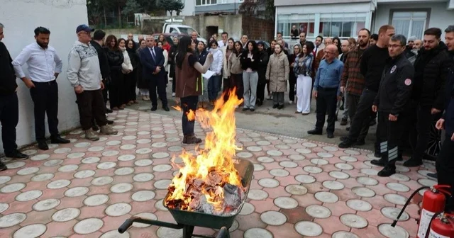 Sinop ta yangın tatbikatı gerçeğini aratmadı Sinop Haberleri