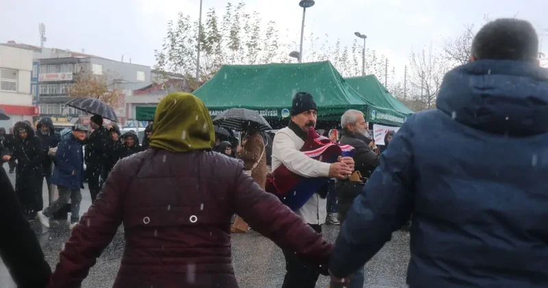 Dolu yağışı horona engel olmadı