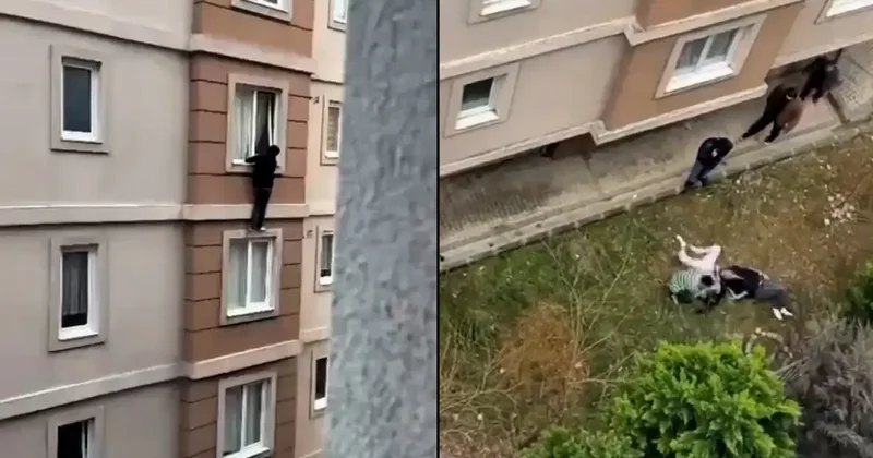 İstanbul da korkunç olay! Ailelerinin evde bastığı çift 4. kattan atladı