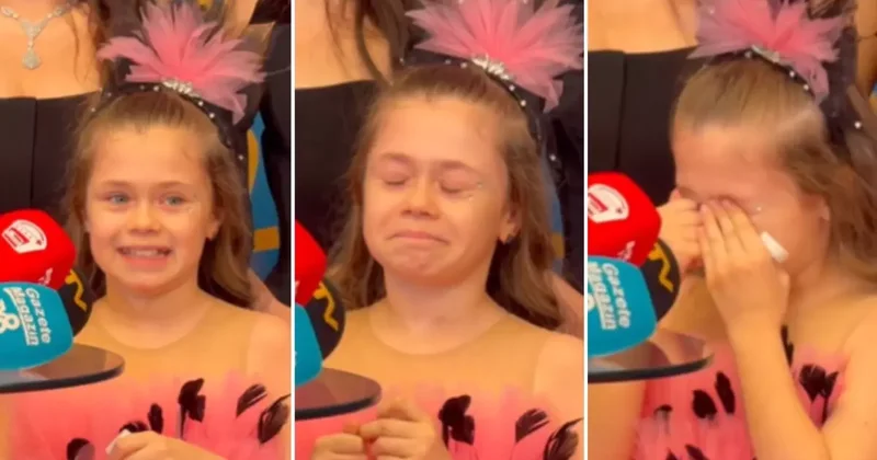 Babasını kaybeden minik oyuncu Damla Çolak galada gözyaşlarına boğuldu