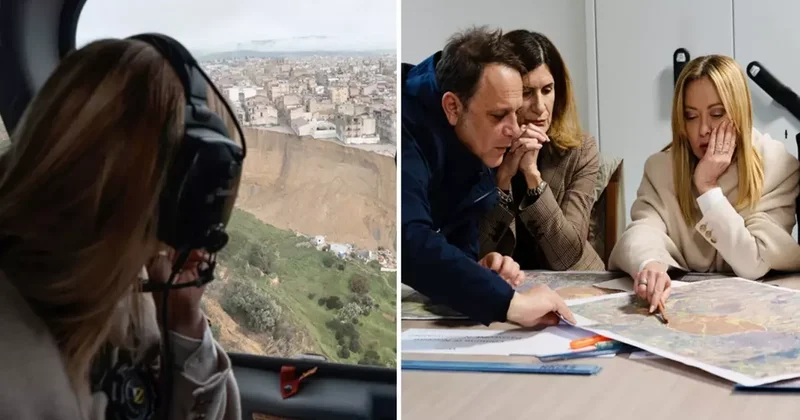 Meloni, Sicilya daki Toprak Kayması Bölgesini Ziyaret Etti