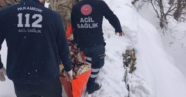 Kar ve tipiden yolu kapanan köydeki hasta kadın hastaneye ulaştırıldı Erzincan Haberleri