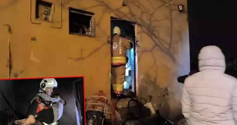 İtfaiye, yangında dumandan etkilenen 5 i çocuk 7 kişiyi kurtardı