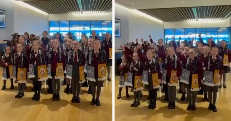 Manchester City i destekleyen İngiliz çocuklar, Galatasaray marşı söyledi