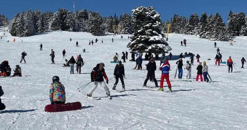 Son dakika: Kış turizminin merkezi Uludağ da haftasonu yoğunluğu yaşanıyor Son dakika haberleri