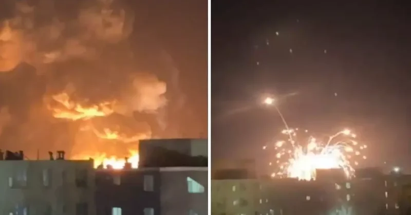 İran da mühimmat deposu vuruldu! Şiddetli patlamalar meydana geldi