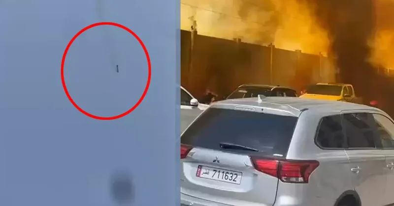 Doha da peş peşe patlama! İran, Katar daki üssü vurdu... Anbean kameraya yansıdı