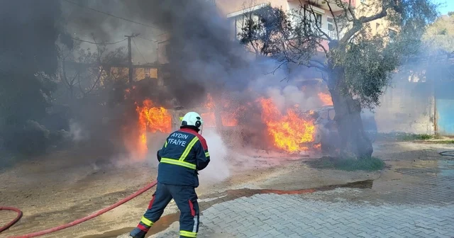 Nazilli de feci yangın: İki otomobil saniyeler içerisinde kül oldu Aydın Haberleri