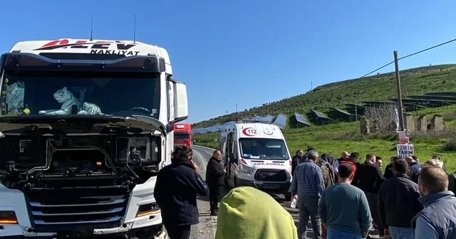 Tire de hatalı sollama yapan otomobil kamyona çarptı İzmir Haberleri