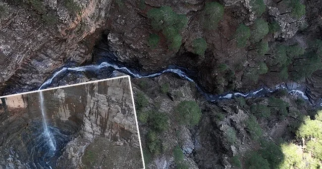 İlçeye 55 kilometre uzaklıkta: Yılın sadece 1 ayı görülüyor V şeklinde bir yapısı var: Durup bakanlar fark ediyor