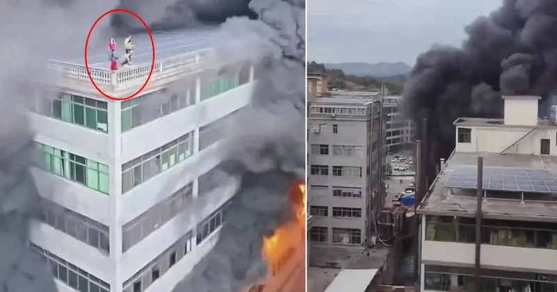 Can pazarı! Alevlerin sardığı binada mahsur kaldılar