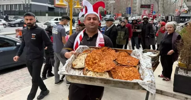 Türkiye maçı kazanırsa bin lahmacun dağıtacağım demişti! Sözünü tuttu