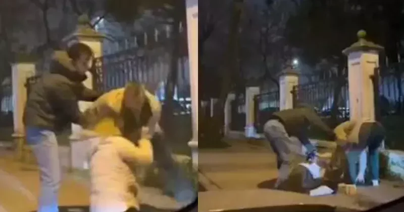 Zeytinburnu nda sevgilisini sokak ortasında darbetti