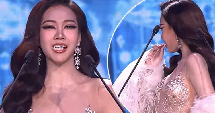 Güzellik kraliçesi olmak için çabalıyordu: Sahnede konuşurken takma dişleri ağzından düştü