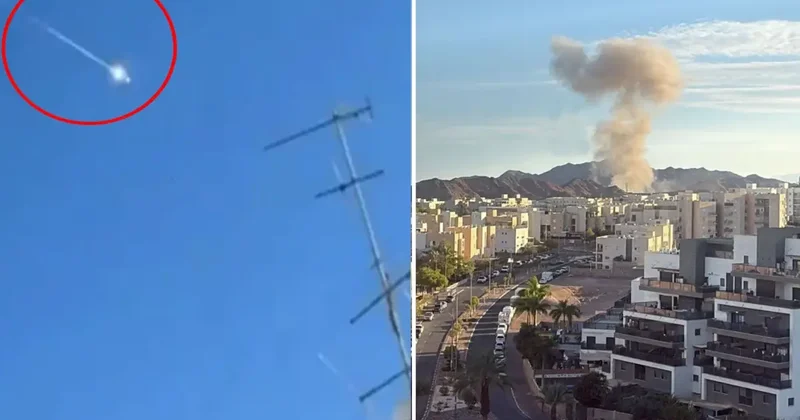 İran ın İsrail in güneyine misillemesinde Eilat kentinde bir noktaya füze isabet etti