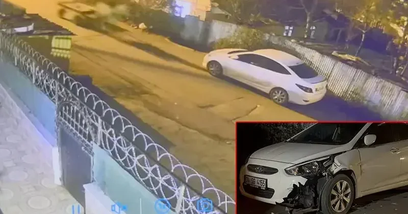 Arnavutköy de başıboş at park halindeki araçlara çarptı