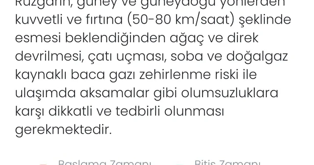 Denizli için kuvvetli rüzgar ve fırtına uyarısı yapıldı Denizli Haberleri
