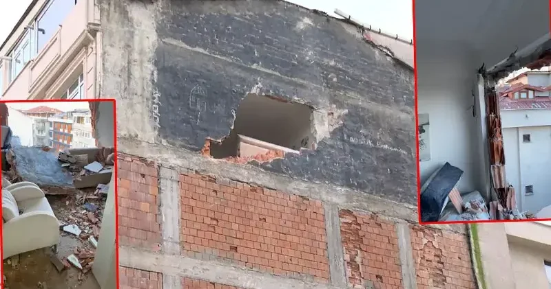 Güngören’de yıkım sırasında hasar gören 6 katlı bina tahliye edildi