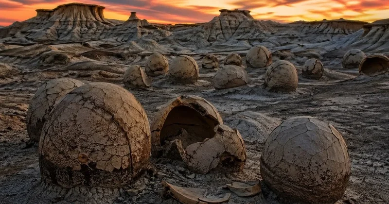 Çorak arazide ilginç manzara: Gören herkes uzaylı yumurtası sanıyor Sözcü Gazetesi