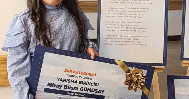 Su Verimliliği Seferberliği yarışması şiir dalı Türkiye birincisi Hisarcık tan Kütahya Haberleri