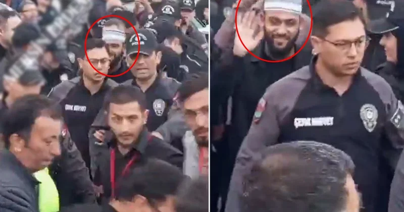 Celal Karatüre nin onlarca polis tarafından korunduğu görüntü tartışma yarattı