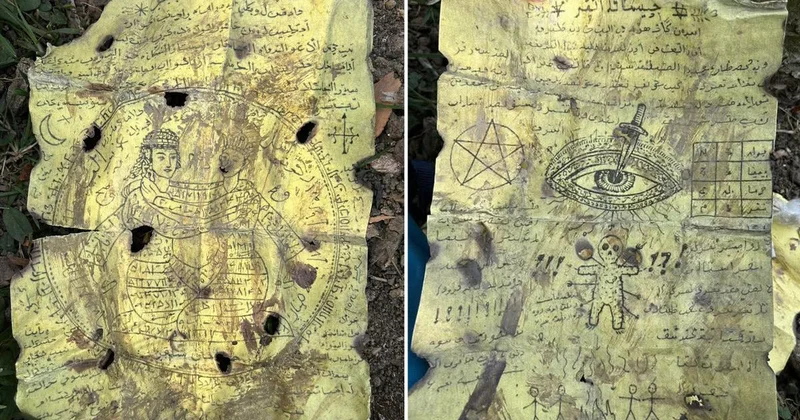 Aracını satarken plakalığın içinde büyü kağıtları buldu