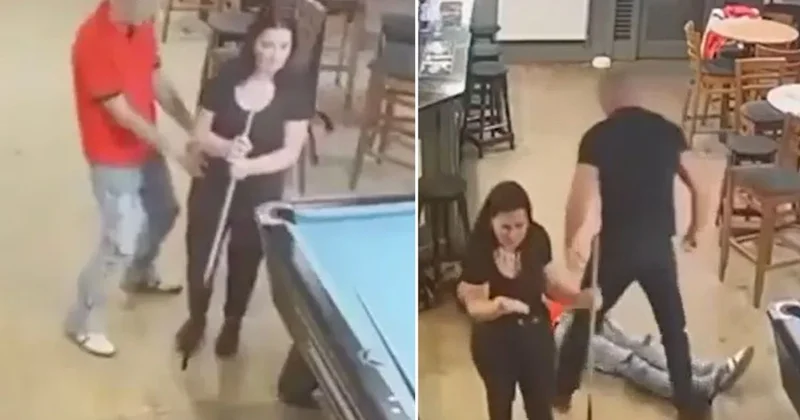 Karısını taciz eden adamı yumrukla yere serdi! İzleyenler ikiye bölündü